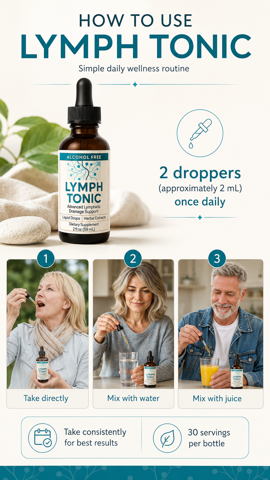 Lymph Tonic how to use liquid drops